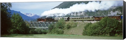 Framed Train on a bridge, Bohinjska Bistrica, Slovenia Print