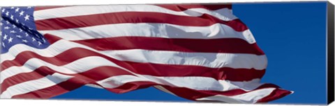 Framed Close-up of an American flag fluttering, USA Print