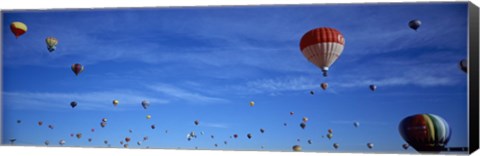 Framed Low angle view of hot air balloons, Albuquerque, New Mexico, USA Print