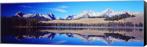 Framed Little Redfish Lake Mountains ID USA Print