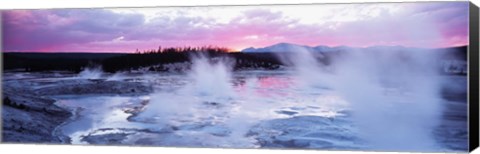 Framed Sunset, Norris Geyser Basin, Wyoming, USA Print