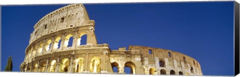 Framed Low angle view of ruins of an amphitheater, Coliseum, Rome, Lazio, Italy Print