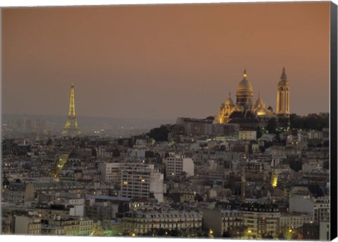 Framed Eiffel Tower Sacred Heart Paris France Print