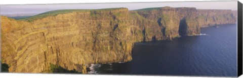 Framed High Angle View Of Cliffs, Cliffs Of Mother, County Clare, Republic Of Ireland Print