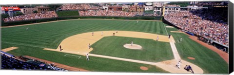 Framed Packed stadium at Wrigley Field, USA, Illinois, Chicago Print