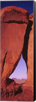 Framed Natural arch at a desert, Teardrop Arch, Monument Valley Tribal Park, Monument Valley, Utah, USA Print