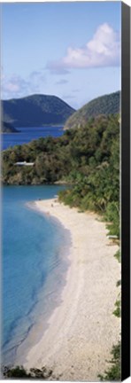 Framed High angle view of a coastline, Trunk Bay, St. John, US Virgin Islands Print