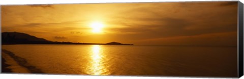 Framed Sunset over the sea, Ko Samui, Thailand Print