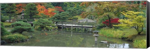 Framed Plank Bridge, The Japanese Garden, Seattle, Washington State, USA Print