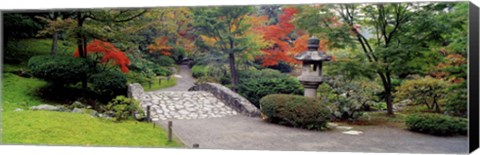 Framed Stone Bridge, The Japanese Garden, Seattle, Washington State Print