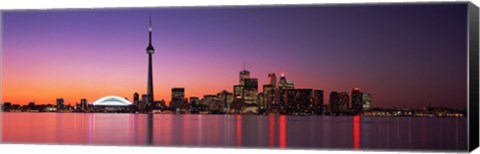 Framed Reflection of buildings in water, CN Tower, Toronto, Ontario, Canada Print