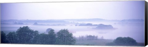 Framed Foggy Landscape Northern Germany Print