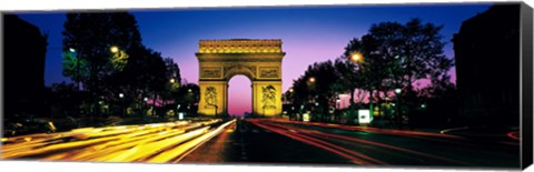 Framed France, Paris, Arc de Triomphe (night) Print