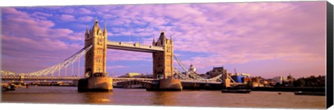 Framed Tower Bridge London England with Purple Sky Print