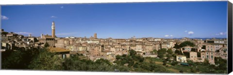 Framed Buildings in a city, Torre Del Mangia, Siena, Tuscany, Italy Print