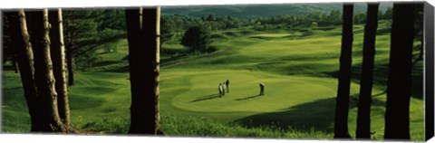 Framed Four people playing golf, Country Club Of Vermont, Waterbury, Washington County, Vermont, USA Print