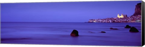 Framed Cefalu At Dusk, Sicily, Italy Print