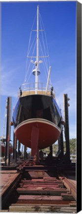 Framed Low angle view of a sailing ship at a shipyard, Antigua Print