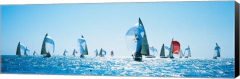 Framed Sailboat Race, Key West Florida, USA Print