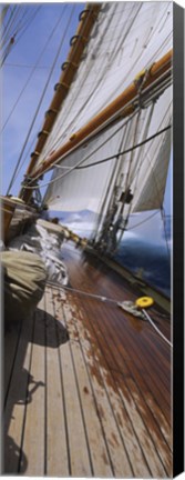 Framed Close-up of a sailboat deck Print