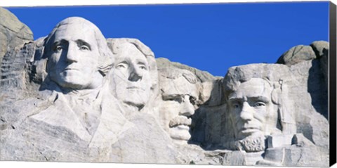 Framed Mount Rushmore in White Print