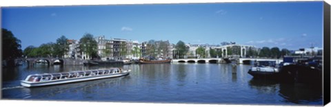 Framed High angle view of a ferry in a lake, Amsterdam, Netherlands Print