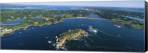 Framed Aerial view of an island, Newport, Rhode Island, USA Print