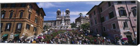 Framed Low angle view of tourist on steps, Spanish Steps, Rome, Italy Print