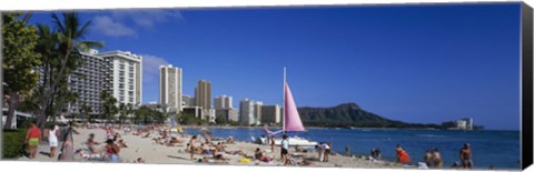 Framed Waikiki Beach Oahu Island HI USA Print