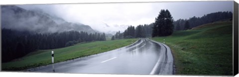 Framed Wet highway passing through a forest, Austria Print