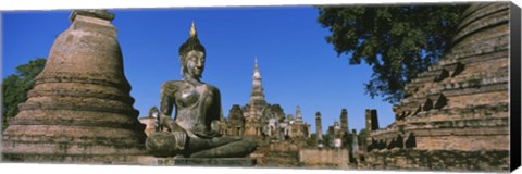 Framed Statue Of Buddha In A Temple, Wat Mahathat, Sukhothai, Thailand Print