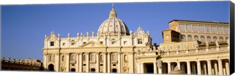 Framed Facade of a basilica, St. Peter&#39;s Basilica, St. Peter&#39;s Square, Vatican City, Rome, Lazio, Italy Print