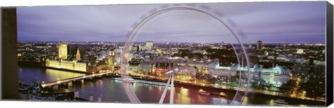 Framed High Angle View Of The Millennium Wheel, London, England, United Kingdom Print