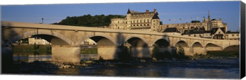 Framed Arch Bridge Near A Castle, Amboise Castle, Amboise, France Print