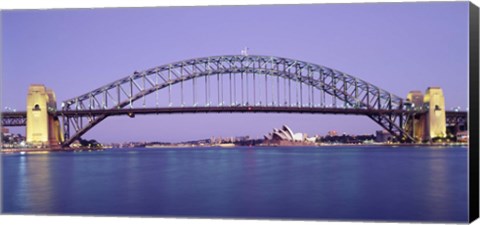 Framed Bridge across a sea, Sydney Harbor Bridge, Sydney, New South Wales, Australia Print