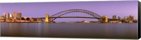 Framed Bridge at dusk, Sydney Harbor Bridge, Sydney, New South Wales, Australia Print