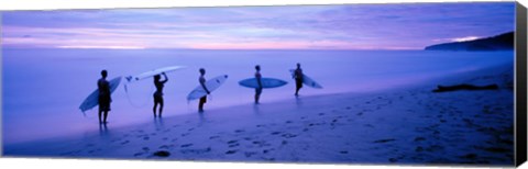 Framed Surfers on Beach Costa Rica Print