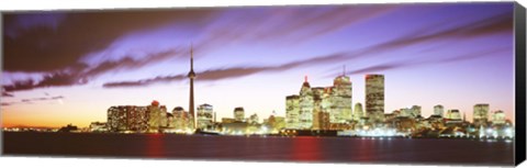 Framed Toronto skyline at dusk, Ontario Canada Print