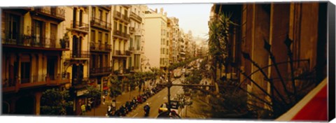 Framed Buildings in a row, Catalonia, Barcelona, Spain Print