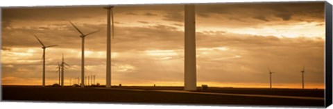 Framed Wind turbines in a field, Amarillo, Texas, USA Print