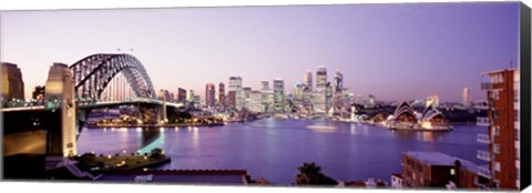 Framed Bridge over an inlet, Sydney Harbor Bridge, Sydney, New South Wales, Australia Print