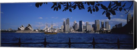 Framed Skyscrapers On The Waterfront, Sydney Opera House, Sydney, New South Wales, United Kingdom, Australia Print