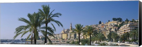Framed Building On The Waterfront, Menton, France Print