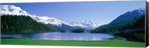 Framed Lake Silverplaner St Moritz Switzerland Print