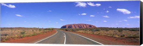 Framed Road and Ayers Rock Australia Print