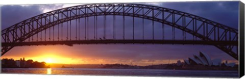 Framed Sydney Harbor Bridge, Sydney, New South Wales, United Kingdom, Australia Print
