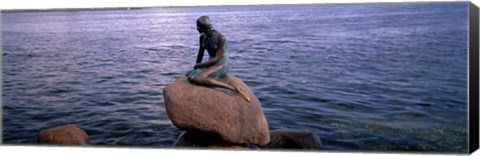 Framed Little Mermaid Statue on Waterfront Copenhagen Denmark Print