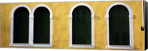 Framed Windows in Yellow Wall Venice Italy Print