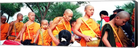 Framed Buddhist Monks Luang Prabang Laos Print