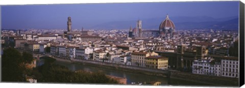 Framed High angle view of a cityscape, Florence, Tuscany, Italy Print